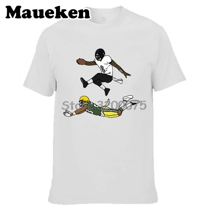 Мужская футболка Lamar Jackson Baltimore 8 Hurdle Clothes Футболка мужская с круглым вырезом W19101806 |