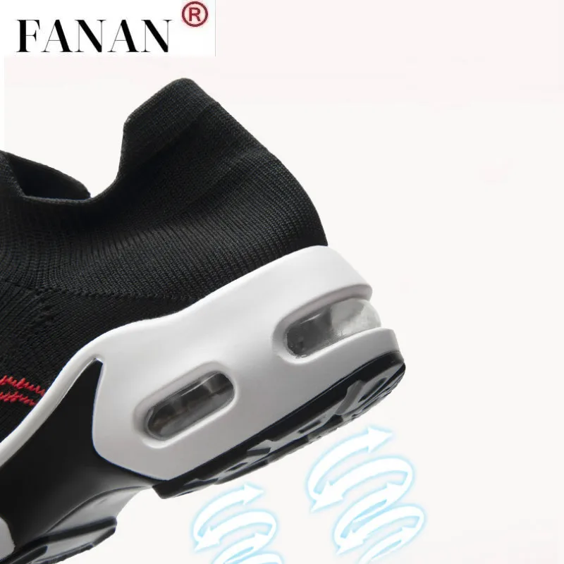 

Women Sneakers Platform Breathable Socks Wedges Shoes Ladies Height Increasing Sport Yellow Walking Chaussures Femme