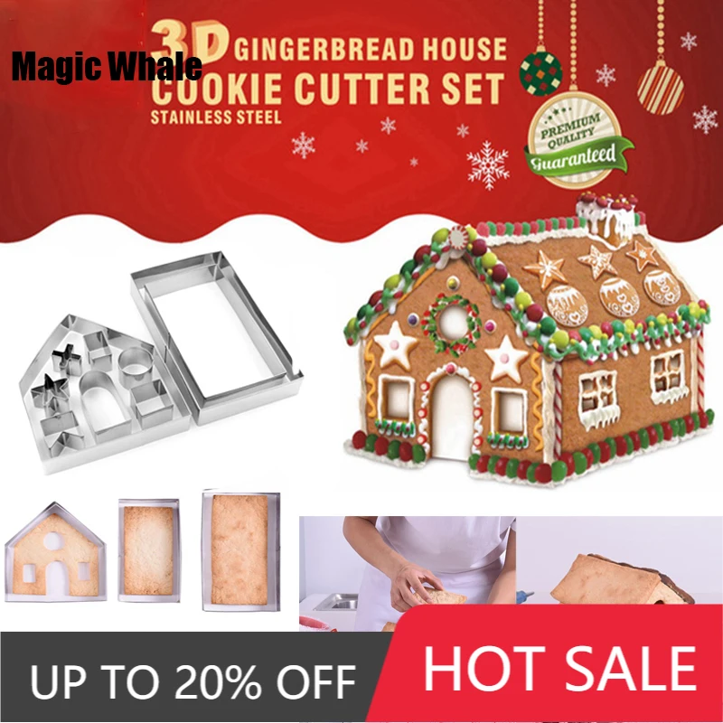 10 шт. дома Нержавеющая сталь Рождественский сценарий набор резаков для печенья