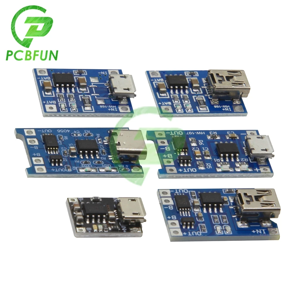 Зарядная плата TP4056 18650 TC4056A модуль зарядного устройства 5В 1A с Micro USB типа c для