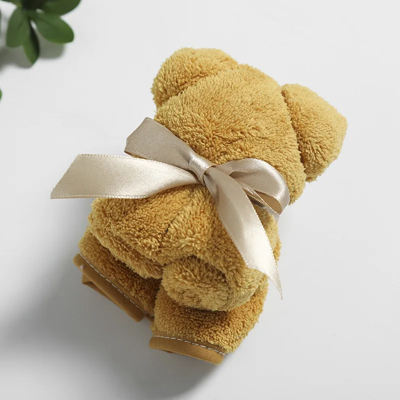 

Towels Bathroom Home Textile Towel Women Robes Shower Towel 80x36cm Coral Velvet Hair Towel Bear Shape Face Towel bath towel