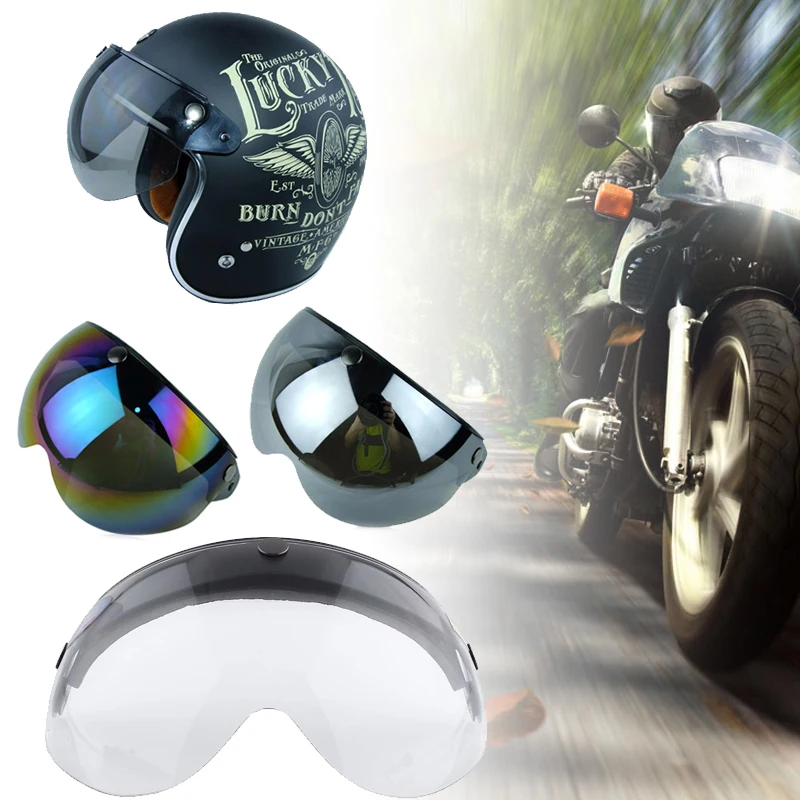 Мотоциклетный Байкерский шлем 3-Snap лицевой козырек объектив ветрозащитная