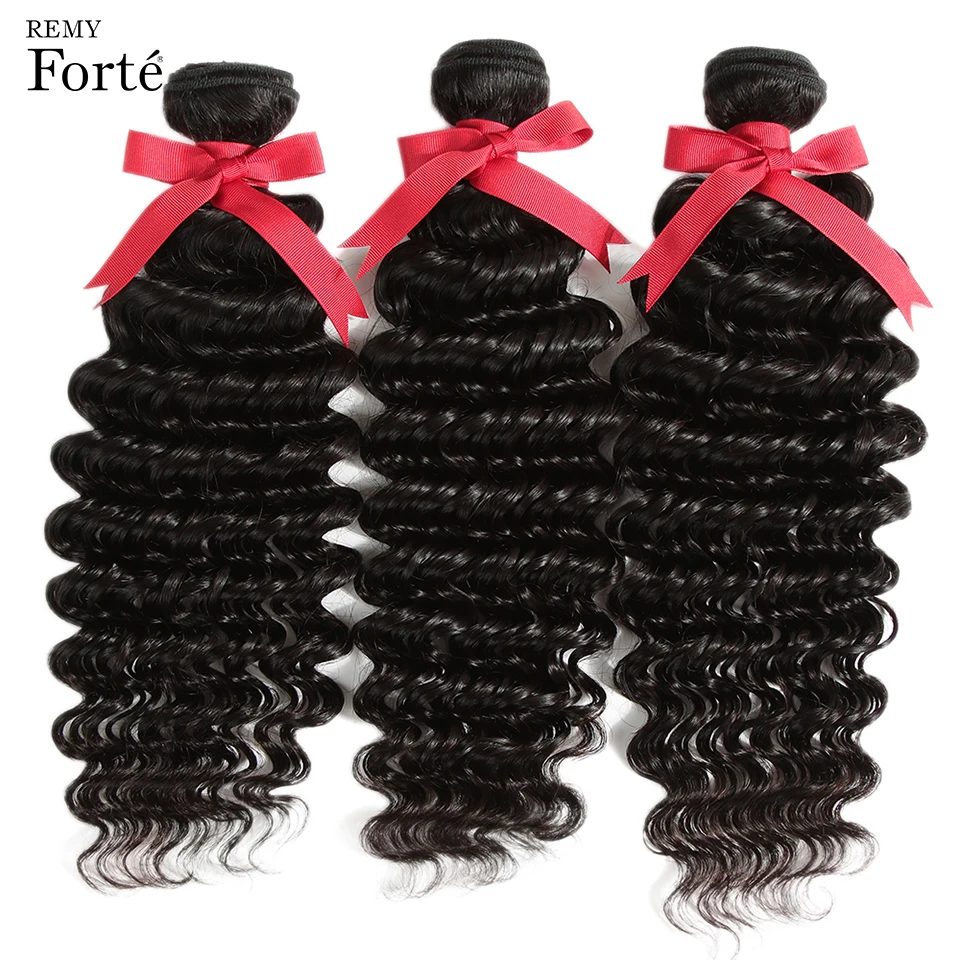 Remy Форте глубокие волосы пряди бразильских волос Плетение человеческих
