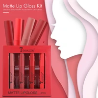 4pcsset matte lip gloss set liquid lipstick waterproof long lasting moisturizing lipstick women lip tint beauty cosmetics kit