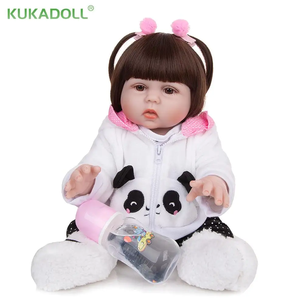 

KUKADOLL 19 Inch Cute Reborn Babies Dolls Full Silicone Body Excellent Quality Bebe Reborn Doll For Children's Day Gift Play Toy