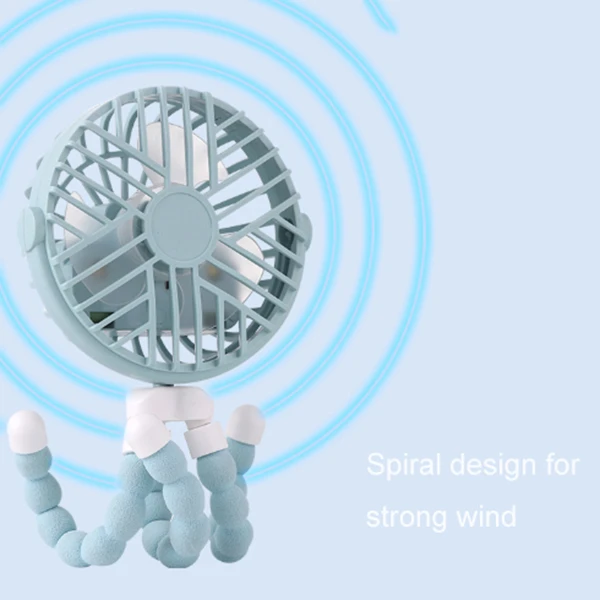 

Multi-Function Octopus Stand Mute Mini Handheld Fan Baby Trolley Fan Student Desk Fan with 3 Speed Adjustable Wind Speed