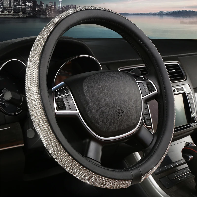 Блестящий женский Противоскользящий чехол с серебряными кристаллами для Buick