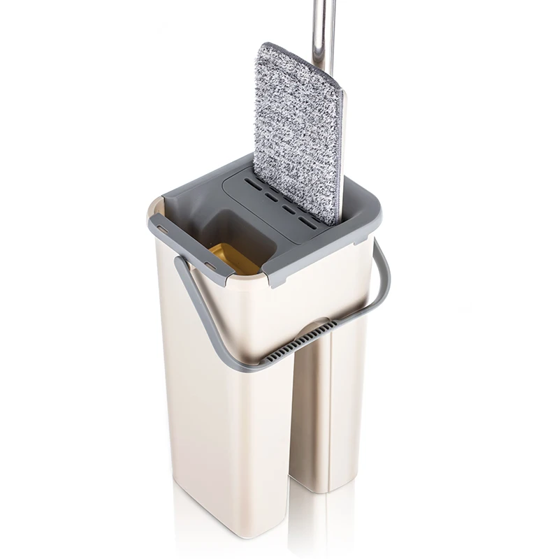 

Flat Squeeze Mop Floor With Bucket Water Floors Cleaner Home Kitchen Wooden Floor Mops Lazy Fellow for Wash Floor Squeeze Mop