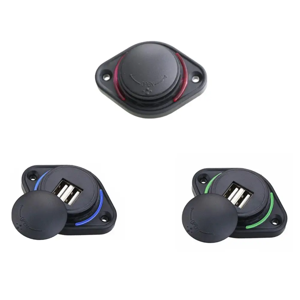 

3.1A Dual USB LED Charger Socket Car Charger Dual Waterproof Adapter Power Socket Universal For 12V - 24V Motorcycle Bus Ship