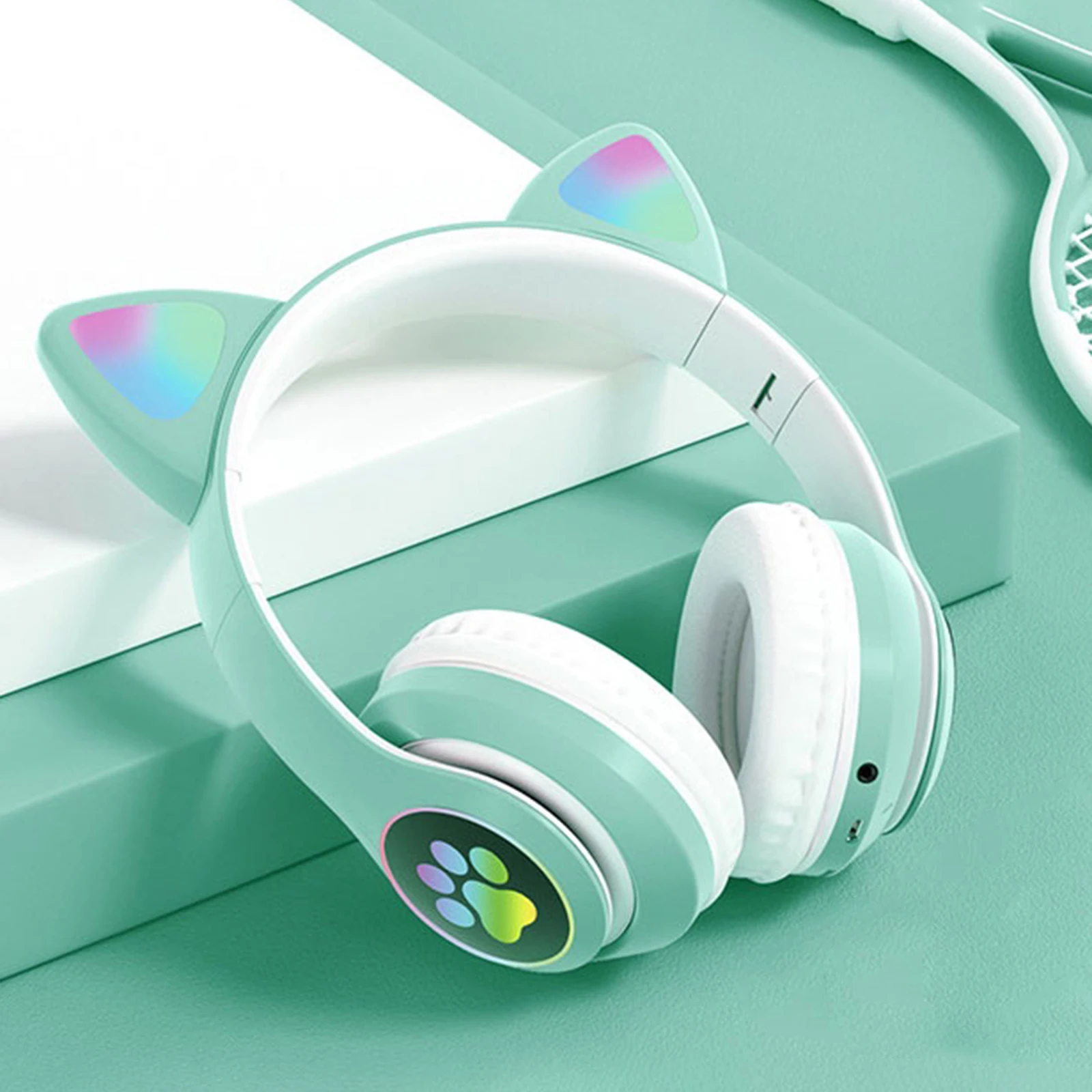 

Bluetooth-наушники с кошачьими ушками, беспроводные, яркие, Bluetooth 5,0