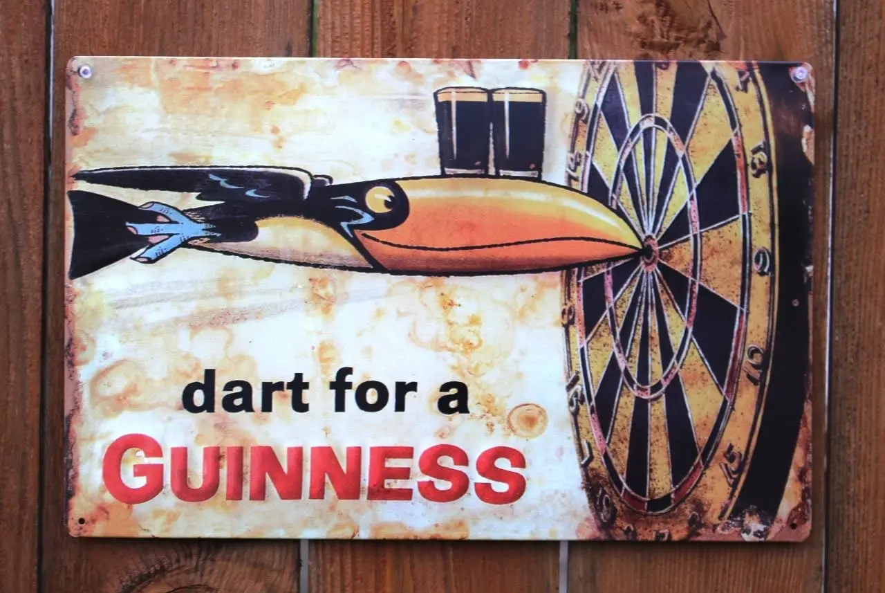 

Guinness Dart Metal Beer Sign (17"x11")