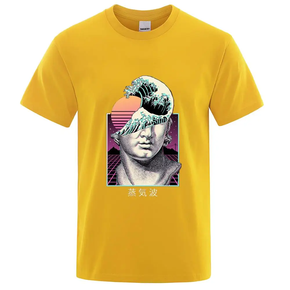 Забавная Летняя мужская футболка с принтом Great Vaporwave Ideas брендовая Удобная