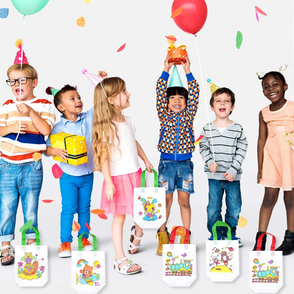 12 шт./лот нетканые ручные сумки для рисования граффити сделай сам сумка-тоут