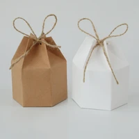 2550pcs kraft paper package cardboard box lantern hexagon candy box favor and gift wedding christmas valentines party supplies