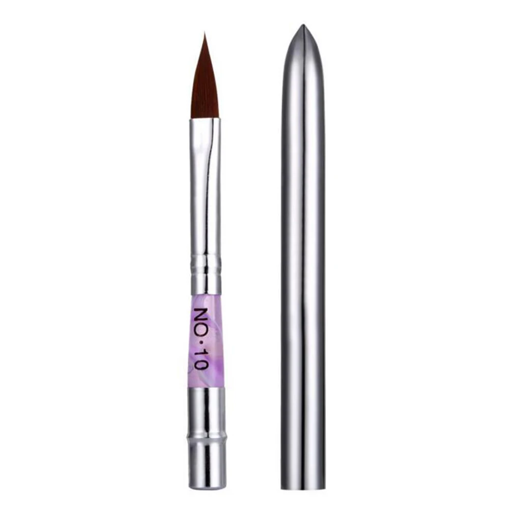 Акриловая ручка кисть для рисования ногтей 2 шт. стальная трубка зеркальная