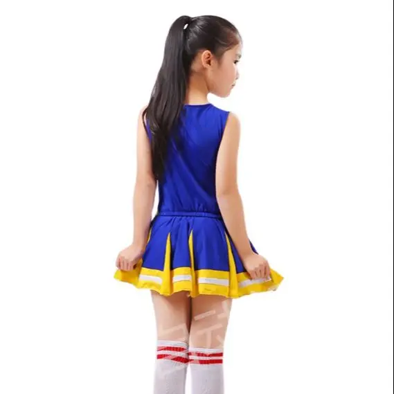 Детский костюм для чирлидинга одежда учащихся аэробика без Помпона Прямая
