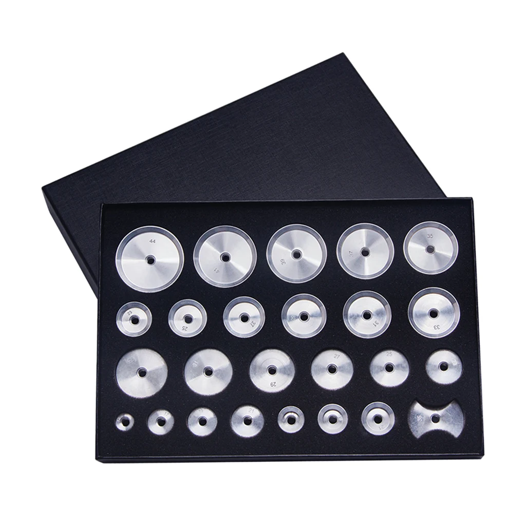 

25x Aluminum Watch Back Case Cover Press Closer Dies Assorted 12-44mm