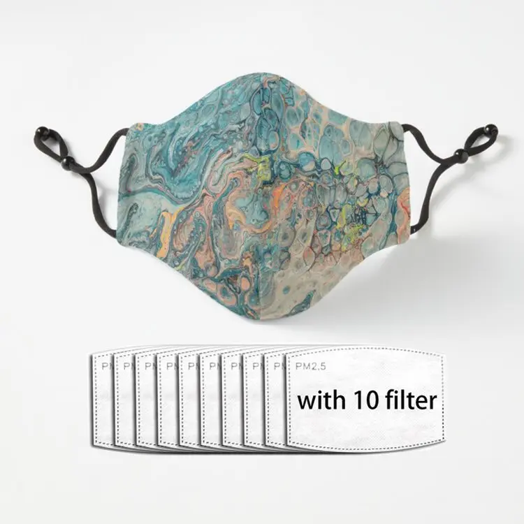 

Абстрактный микс акриловых Краски унисекс для взрослых, семпай уход за кожей лица маска против пыли защитный респиратор моющиеся рот-муфел...