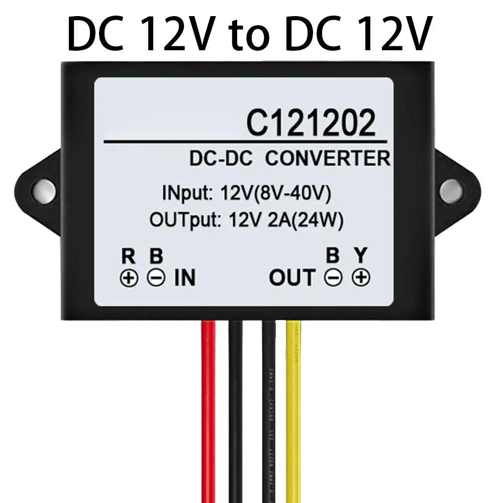 

C121202 DC 12V to DC 12V 2A Waterproof Voltage Regulator Stabilizer Adapter Car Accessories