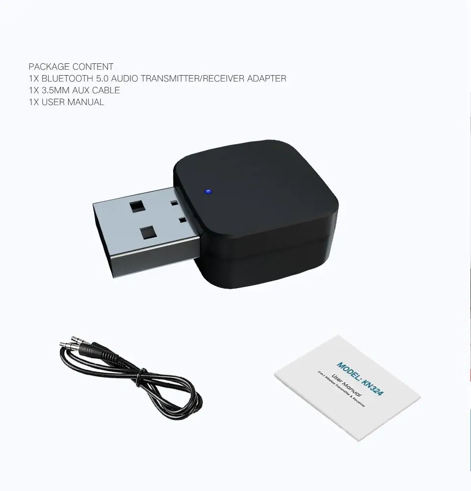 Bluetooth 5 0 аудио приемник передатчик мини стерео USB 3 мм Aux кабель