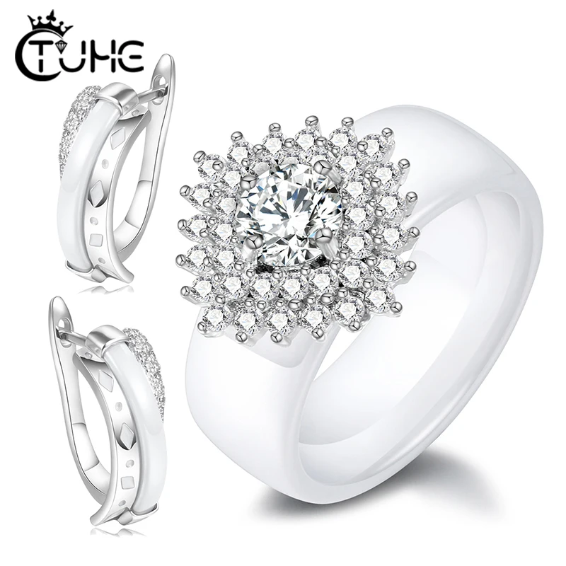 Женский ювелирный комплект из кольца и серёг серебристого цвета|Ювелирные