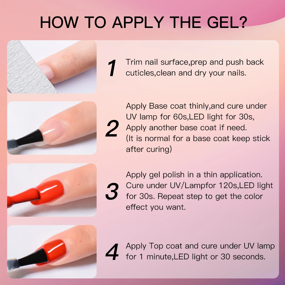 MEET ACROSS 6pcs Pure Gel Polish Set Sping UV Vernish Semi Permanent Base Top Coat 8ML Soak Off Varnish Nail Art Lak Nails | Красота и