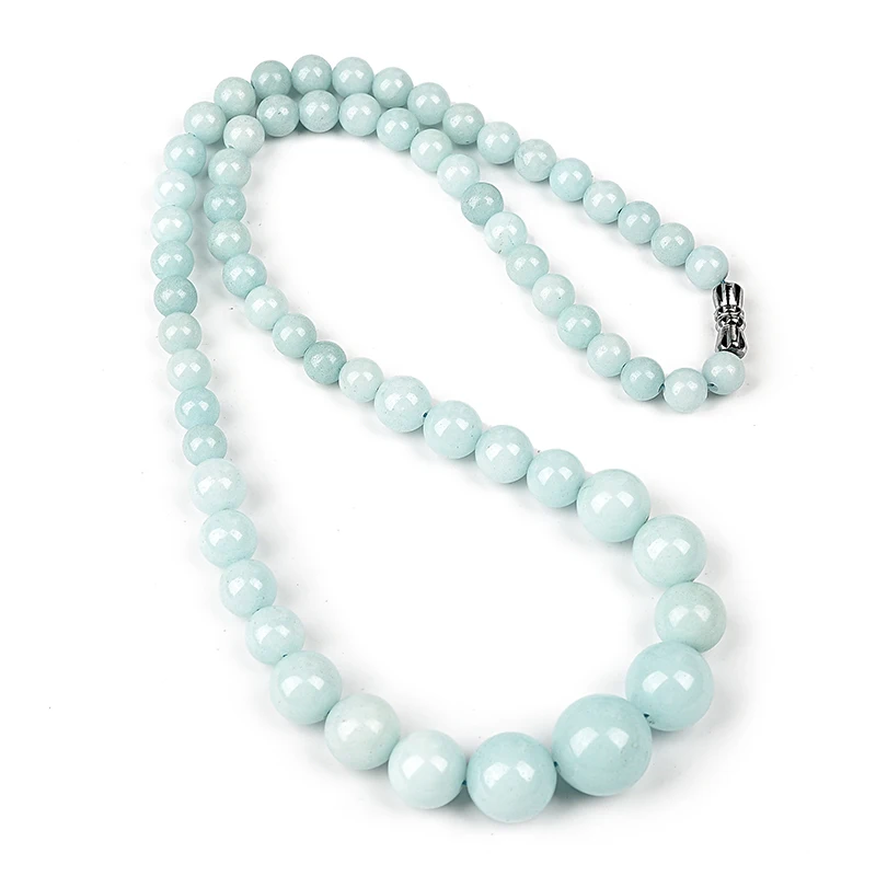 &quotSilky smooth 6 mm-1 4 mm dark green A-ma-z-o-n-i-t-e J-pa-s-er Round bead shape necklace " | Necklace
