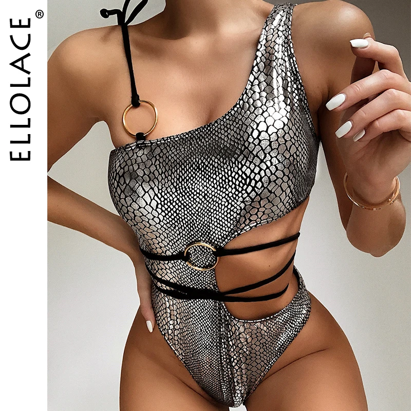 Ellolace сексуальный цельный купальник с животным Женский Монокини Змеиный