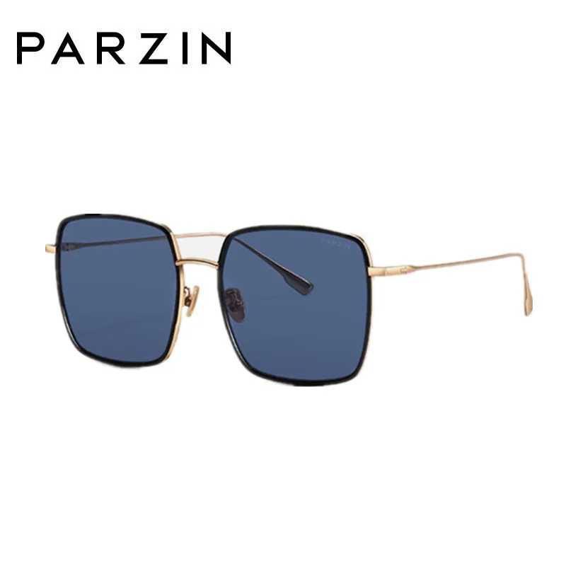 PARZIN New Sunglasses Women Big Metal Frame Sun Glasses For Women Fashion Colorful Ladies Shades Eyewear 8280 - Lenses Color: Blue