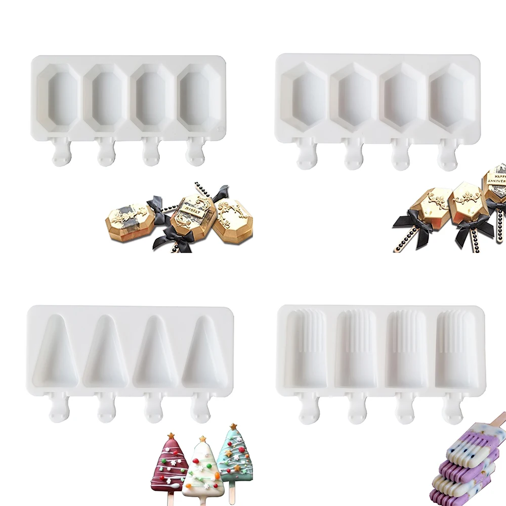 10 шт. силиконовые формочки для мороженого 4 ячейки | Дом и сад