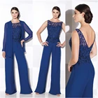 Женские шифоновые брючные костюмы с курткой на заказ, женское платье для матери невесты, брюки с блестками, две штуки