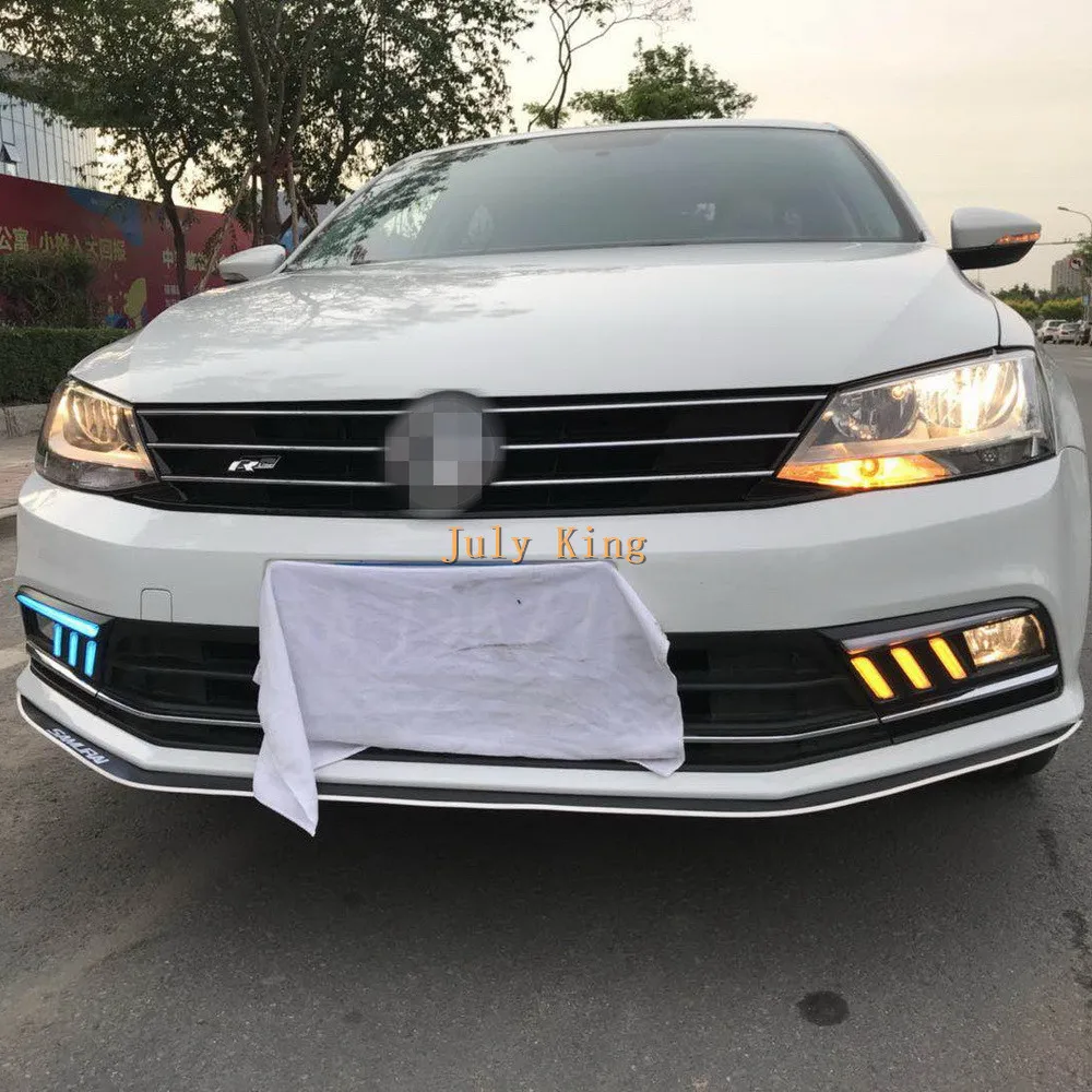 Июля King светодиодный Габаритные огни чехол для фары Volkswagen Jetta Sagitar 2016-18