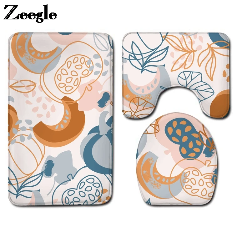 

Коврик для ванной комнаты в художественном стиле, набор фланелевых ковриков для унитаза и противоскользящих напольных ковриков, накидка на...