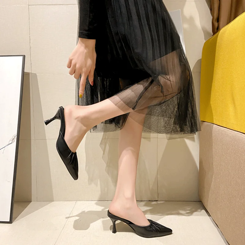 

Small heel slippers women pointed toe women sandals and slippers women high top ladies elegant sandals