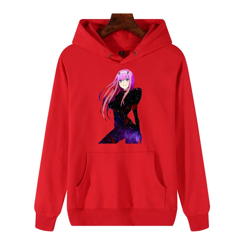 Мужские толстовки унисекс с капюшоном с принтом «Дарлинг в франксе» Zero Two Waifu, забавная уличная одежда для мужчин, Аниме Манга, толстовка с капюшоном