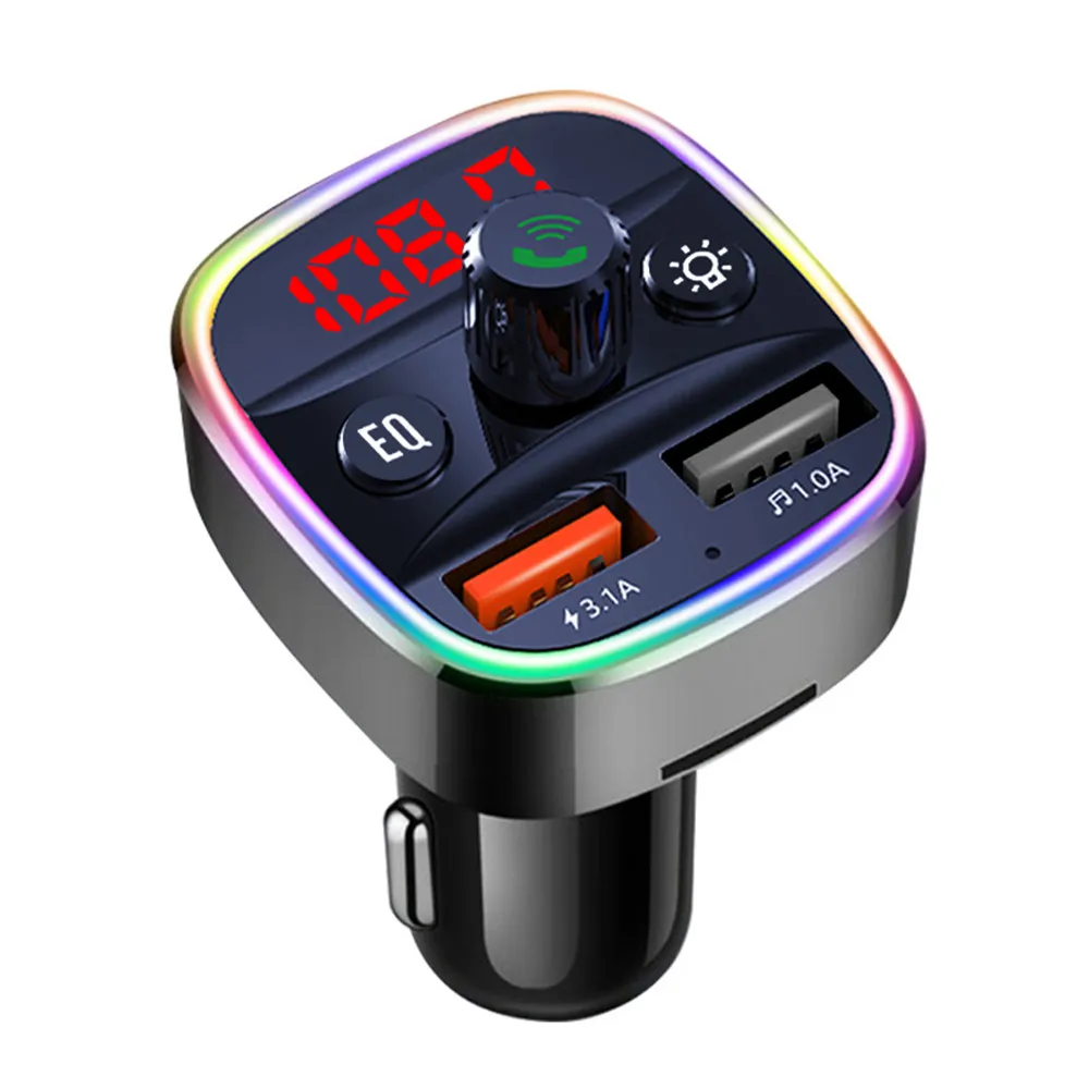 FM-трансмиттер автомобильный беспроводной с Bluetooth 5 0 и двумя USB-портами |