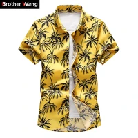 2020 summer new mens hawaiian shirt fashion casual printing short sleeve flower shirt male brand plus size 5xl 6xl 7xl