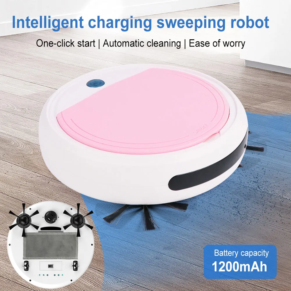 

3-In-1 Violet sterilization Automatic Dry Wet Sweeping Vacuum Cleaner Rechargeable Smart Robot Household High Suction 1200 MAh