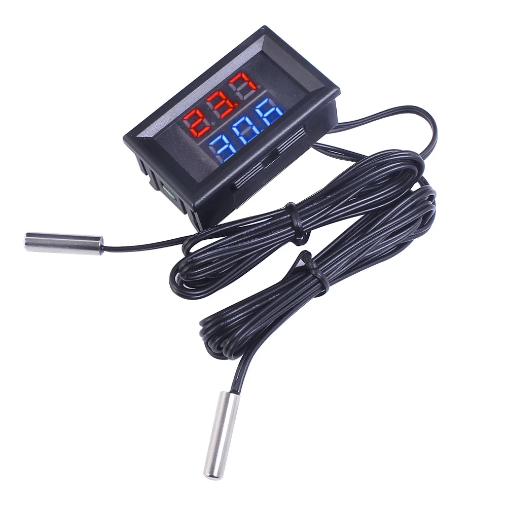 

Dual LED Display Digital Thermometer Thermograph Temperature Sensor Meter Detector Tester Monitor for Fridge Aquarium Auto Car