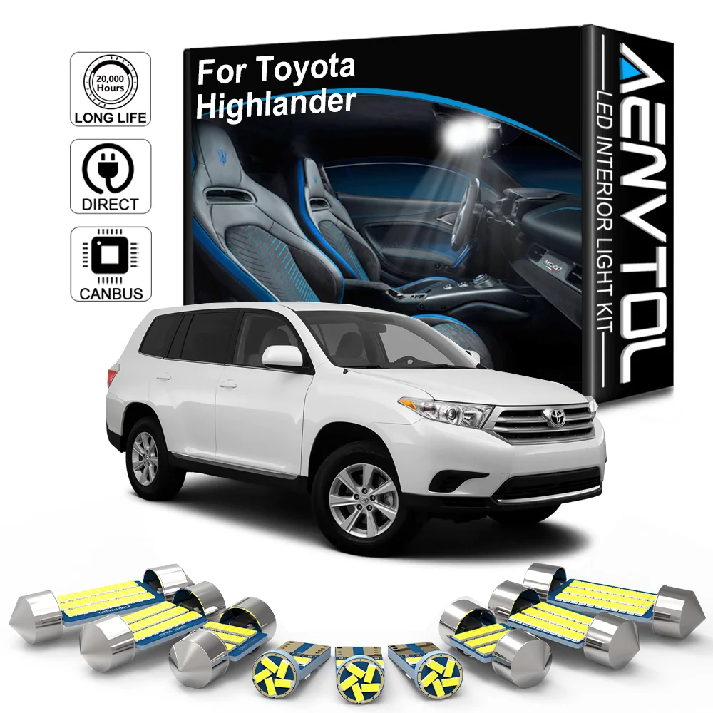 

AENVTOL Canbus For Toyota Highlander Kluger 2001-2011 2012 2015 2016 2017 2019 2020 2021 Auto LED Interior Light Accessories Kit