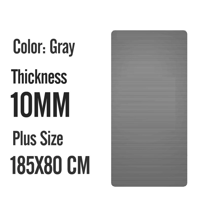 185X80X1 CM Gray 185X80X1,5 см мужские спортивные маты большого размера NBR Нескользящие коврики для йоги для фитнеса 15 мм фитнес-спортивный коврик с повязками большого размера Tapete - Цвет: 185X80X1 CM Gray