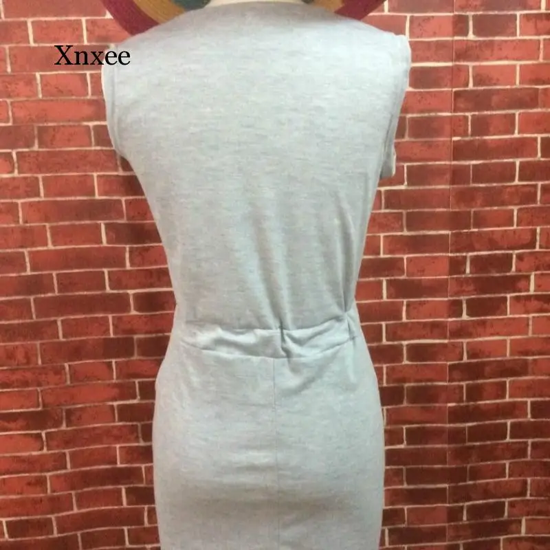 

Summer Women's Ladies Casual Party Dress New Style Dress Ladies Sleeveless Pocket with Belt Pencil Mini Dress Beach Wear