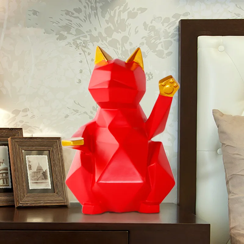 Скандинавские минималистичные геометрические украшения Lucky Cat для офиса мягкий