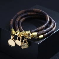 heart lock pendant bracelet womens bracelet new fashion braided bracelet metal accessories party jewelry three colors