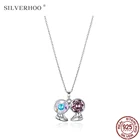 Женское Ожерелье с австрийскими кристаллами SILVERHOO, ожерелье из стерлингового серебра 925 пробы с 12 кольцами