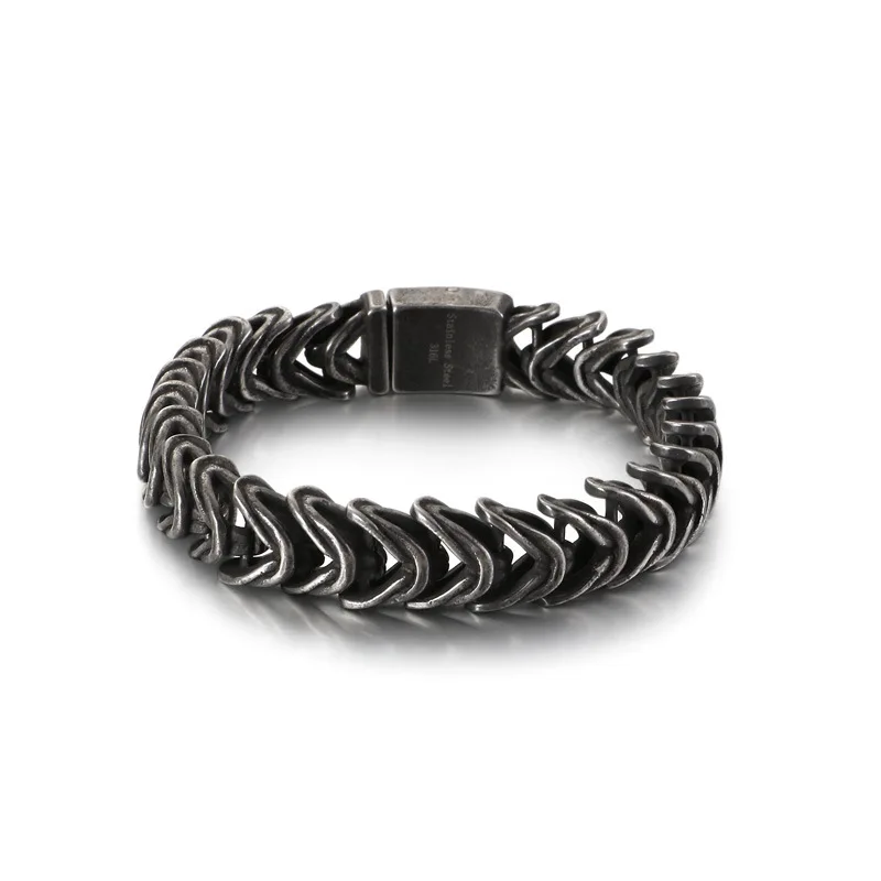 

European and American men's domineering personality stainless steel bracelet simple retro titanium steel bracelet