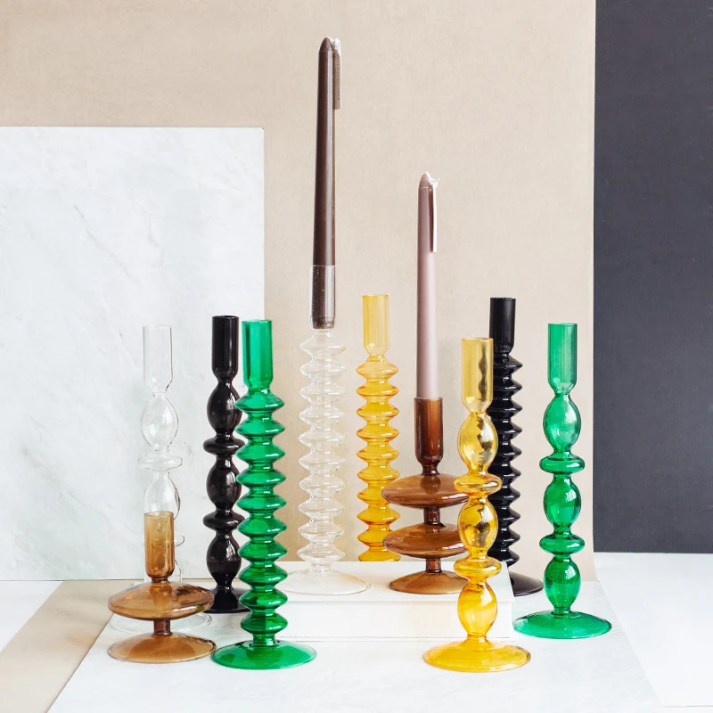 

Christmas candlelight dinner candles table core glass of modern home decoration vase decorative candlesticks bougeoir