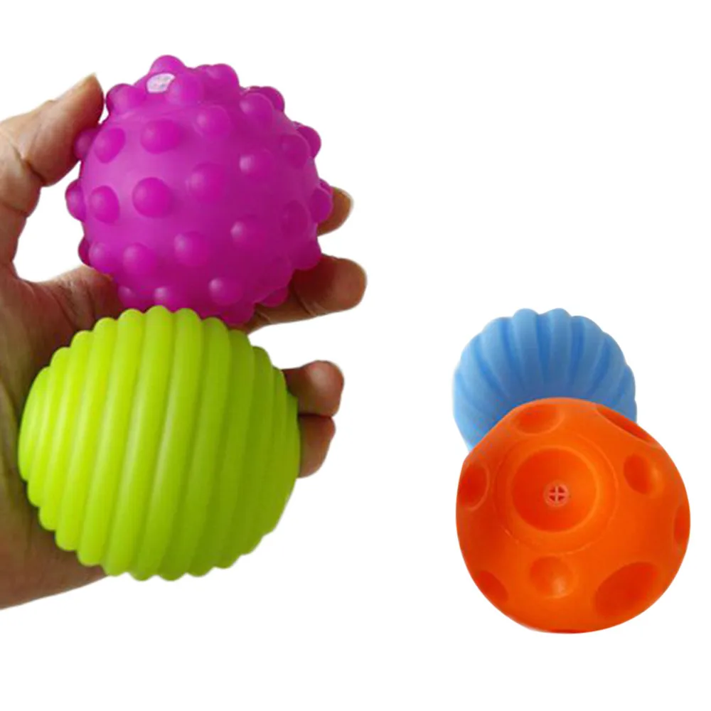 6pcs Textured Multi Ball Set Soft Develop Tactile Senses Toy Baby Touch Hand Training Massage Educational Activity Toys#g4 | Игрушки и