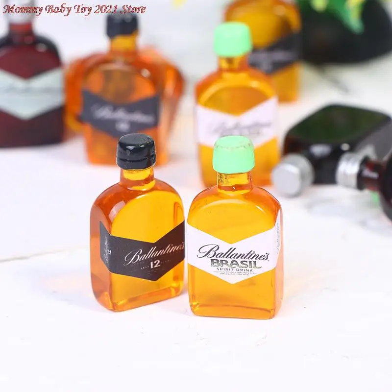 

5Pcs New 1/12 Dollhouse Miniature Simulation Whisky Wine Bottle Model Accessories Kids Toys