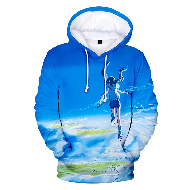 2019 толстовка с рисунком аниме надписью всепогодное вами 3D худи цветным Женская